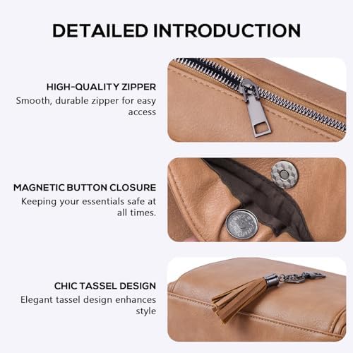 POIUGOYA Trendy Vegan Leather Crossbody Purse for Women, Travel Compatible with Built-in Wallet Medium Size