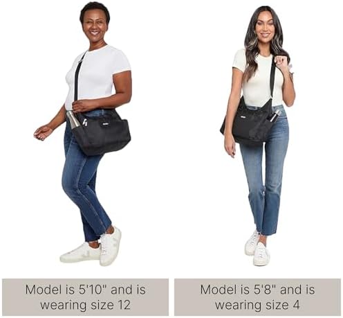 Baggallini Essential Hobo Handbag for Women W/RFID Protection Lightweight Travel Purse Handbag Crossbody Bag