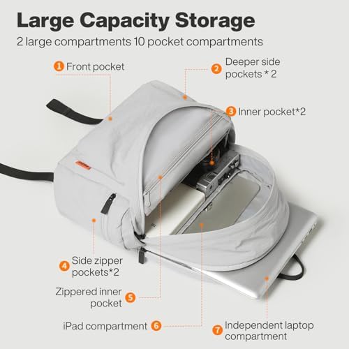 Mixi Outdoor Lightweight Backpack for Women Men Casual Carry On Laptop Travel Bookbag, Water Resistant Durable Hiking Ba