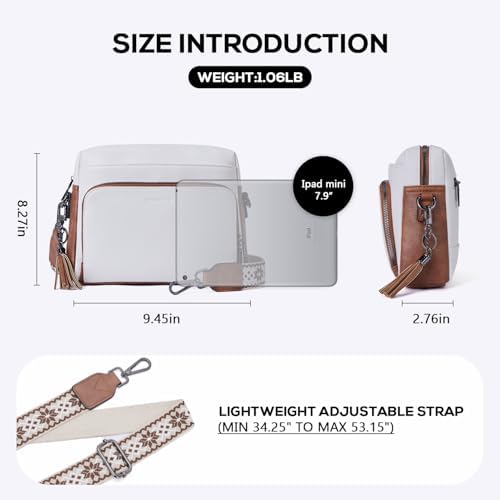 POIUGOYA Trendy Vegan Leather Crossbody Purse for Women, Travel Compatible with Built-in Wallet Medium Size