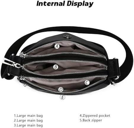 Eslcorri Women Small Shoulder Bag Nylon Simple Zipper Purse Lightweight Casual Mini Bag Eslcorri Women Casual Small Cros