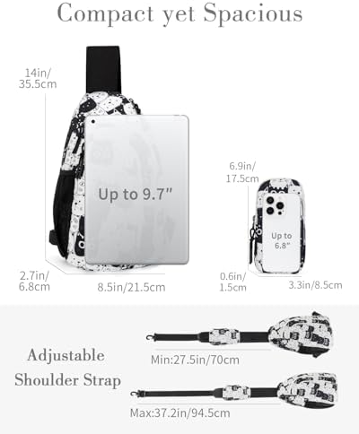 Ecosmile Women Nylon Crossbody Bag Anti-theft RFID Blocking Pocket Adjustable Shoulder Strap