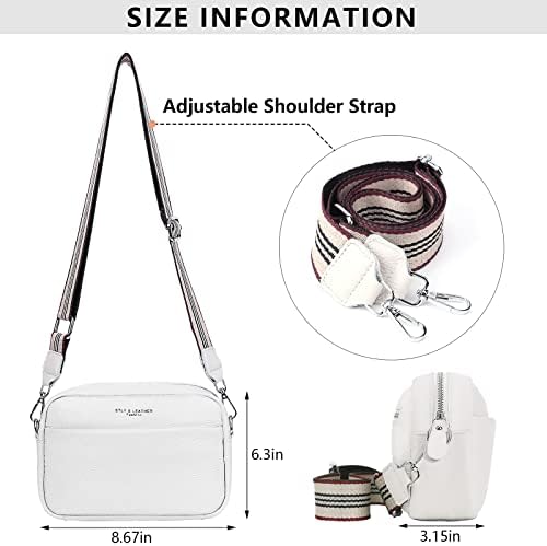 Women Genuine Leather Crossbody Bag for Everyday Use | Trendy Design Wide Strap Crossbody Bag | Camera Crossbody Purs