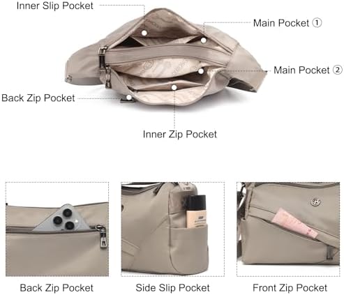 Eslcorri Women Small Shoulder Bag Nylon Simple Zipper Purse Lightweight Casual Mini Bag Eslcorri Women Casual Small Cros