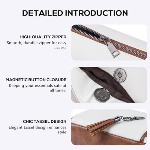 POIUGOYA Trendy Vegan Leather Crossbody Purse for Women, Travel Compatible with Built-in Wallet Medium Size