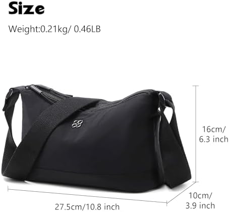 Eslcorri Women Small Shoulder Bag Nylon Simple Zipper Purse Lightweight Casual Mini Bag Eslcorri Women Casual Small Cros