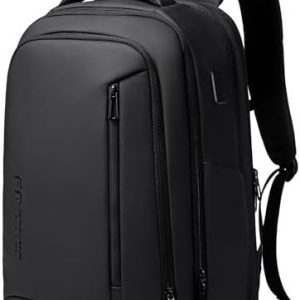 Business Travel Backpack for Men, Expandable Water Resistant 17 Inch Laptop Backpack with USB Port, Black Business Trave