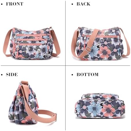 AOCINA Women's Lightweight Multi-Pocket Crossbody Bags for Everyday Use | AOCINA Nylon Messenger Shoulder Handbags for