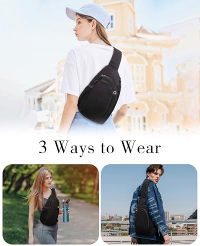 Ecosmile Women Nylon Crossbody Bag Anti-theft RFID Blocking Pocket Adjustable Shoulder Strap