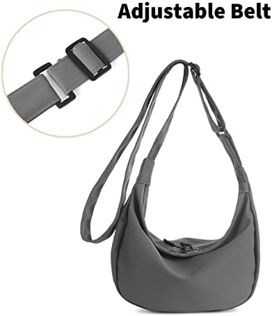 Trendy Crossbody Sling Bag for Women Men: Crescent Bag with Adjustable Strap, 2 Zippers, Lightweight