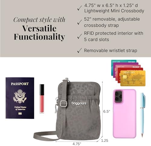 Baggallini Bryant Pouch Small Crossbody Bag for Women - Lightweight Crossbody Pouch - Perfect Phone Purse