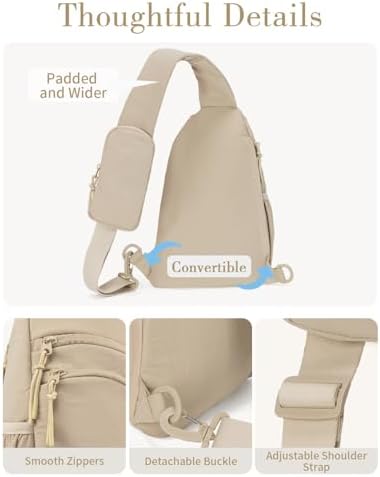 Ecosmile Women Nylon Crossbody Bag Anti-theft RFID Blocking Pocket Adjustable Shoulder Strap