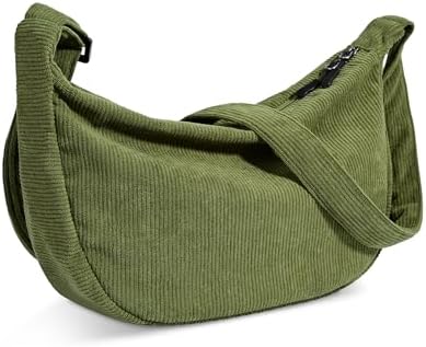 Trendy Crossbody Sling Bag for Women Men: Crescent Bag with Adjustable Strap, 2 Zippers, Lightweight