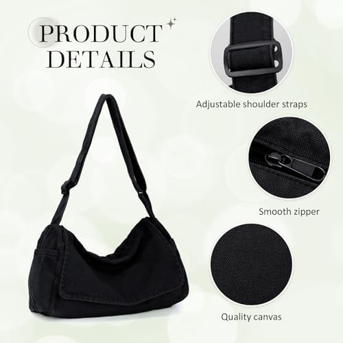 SUKUTU Canvas Messenger Bag for Women and Men Casual Crossbody Shoulder Bag Unisex Travel Work Hobo Bag SUKUTU Canvas