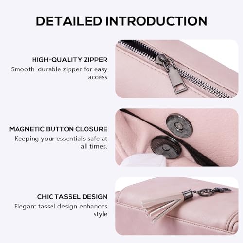 POIUGOYA Trendy Vegan Leather Crossbody Purse for Women, Travel Compatible with Built-in Wallet Medium Size