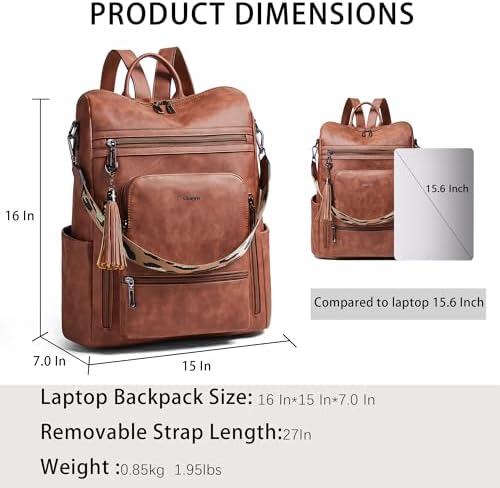 Shrrie Vegan Leather Women's 15.6 Inch Laptop Backpack for Work and Travel | Shrrie Vegan Leather Women's Laptop Backpa