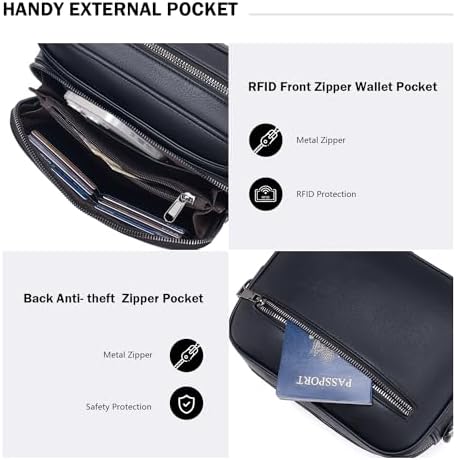 POIUGOYA Trendy Vegan Leather Crossbody Purse for Women, Travel Compatible with Built-in Wallet Medium Size