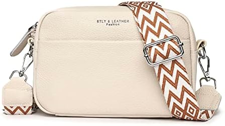 Women Genuine Leather Crossbody Bag for Everyday Use | Trendy Design Wide Strap Crossbody Bag | Camera Crossbody Purs