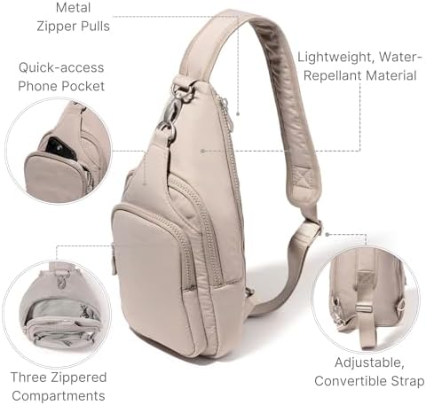 Baggallini Central Park Sling Leather Shoulder Bag for Women | Baggallini Central Park Sling Crossbody Bag for Men | Ba