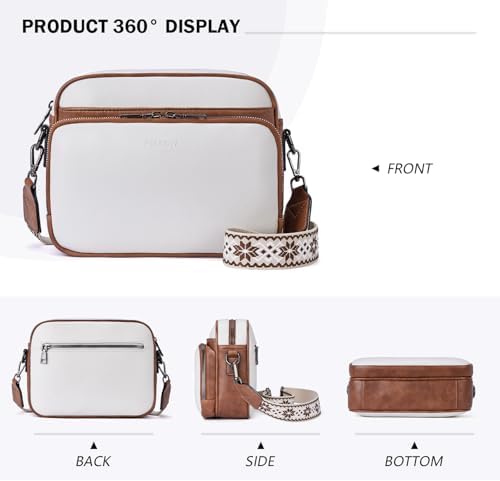 POIUGOYA Trendy Vegan Leather Crossbody Purse for Women, Travel Compatible with Built-in Wallet Medium Size