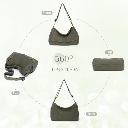 SUKUTU Canvas Messenger Bag for Women and Men Casual Crossbody Shoulder Bag Unisex Travel Work Hobo Bag SUKUTU Canvas