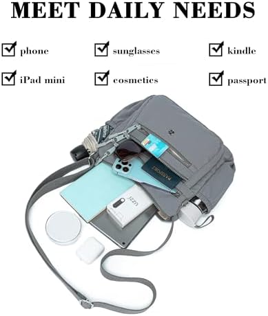 AOCINA Women's Lightweight Multi-Pocket Crossbody Bags for Everyday Use | AOCINA Nylon Messenger Shoulder Handbags for