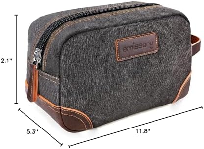 Men's Emissary Water-Resistant Toiletry Bag | Men’s Emissary Canvas Travel Dopp Kit | Men's Emissary Travel Bathroom Ba