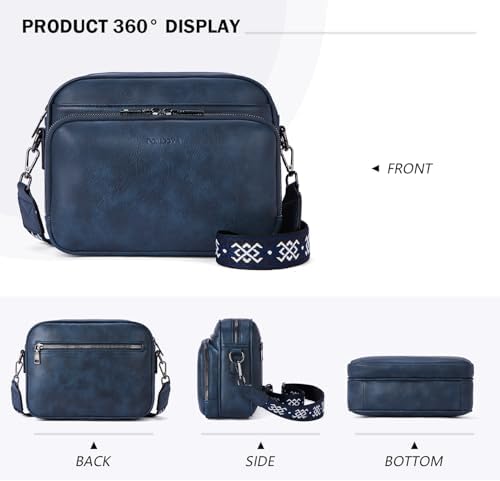 POIUGOYA Trendy Vegan Leather Crossbody Purse for Women, Travel Compatible with Built-in Wallet Medium Size