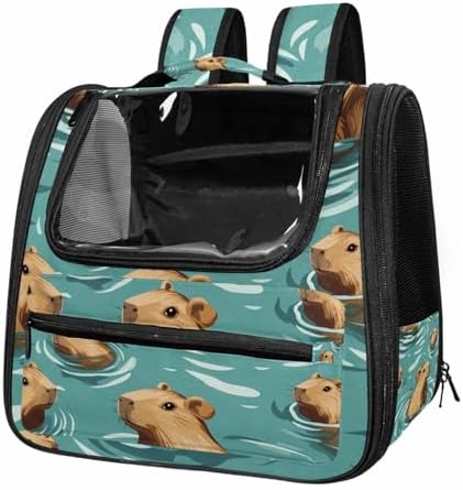 Capybara Pet Soft Sided Travel Carrier for Cats and Puppies, Portable and Comfortable, Perfect for Airlines and Car Trip