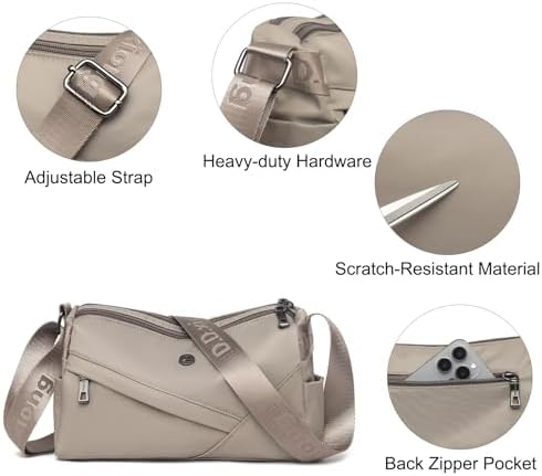 Eslcorri Women Small Shoulder Bag Nylon Simple Zipper Purse Lightweight Casual Mini Bag Eslcorri Women Casual Small Cros