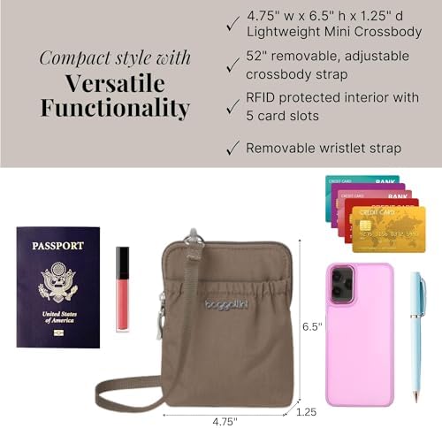 Baggallini Bryant Pouch Small Crossbody Bag for Women - Lightweight Crossbody Pouch - Perfect Phone Purse