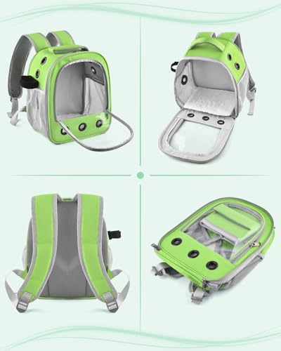 Portable Guinea Pig Carrier Backpack for Pet Bunny Chinchilla Outgoing with Water Bottle Holder & Detachable Pad (Pink)