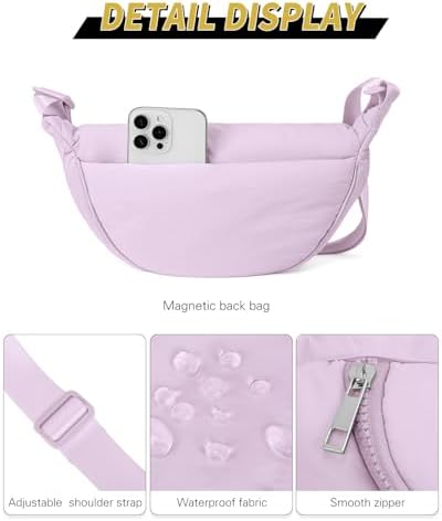 GASSDA Crossbody Bags for Women Crescent Bag Nylon Sling Bag Purse with Adjustable Strap Global Recycled Standard Daily