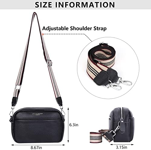 Women Genuine Leather Crossbody Bag for Everyday Use | Trendy Design Wide Strap Crossbody Bag | Camera Crossbody Purs
