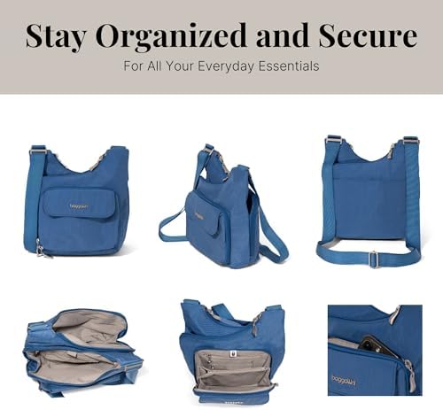 Baggallini Womens Criss Cross 10x11 Crossbody Bag for Fashion Ladies, Stylish and Practical, Daily Use, High-Quality Lea