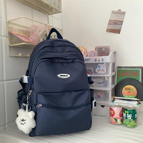 Kawaii Waterproof Backpack for Women Dark Blue