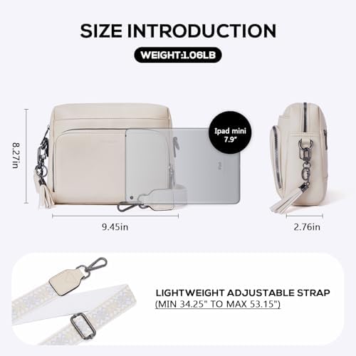 POIUGOYA Trendy Vegan Leather Crossbody Purse for Women, Travel Compatible with Built-in Wallet Medium Size