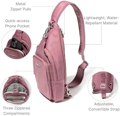 Baggallini Central Park Sling Leather Shoulder Bag for Women | Baggallini Central Park Sling Crossbody Bag for Men | Ba