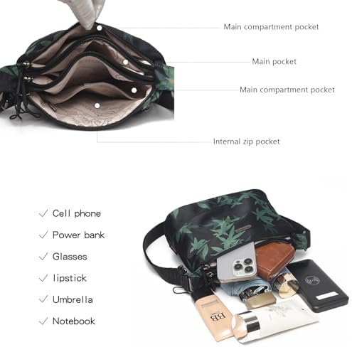 Eslcorri Women Small Shoulder Bag Nylon Simple Zipper Purse Lightweight Casual Mini Bag Eslcorri Women Casual Small Cros