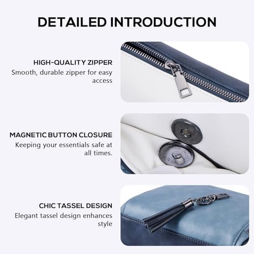 POIUGOYA Trendy Vegan Leather Crossbody Purse for Women, Travel Compatible with Built-in Wallet Medium Size