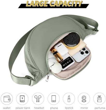 GASSDA Crossbody Bags for Women Crescent Bag Nylon Sling Bag Purse with Adjustable Strap Global Recycled Standard Daily