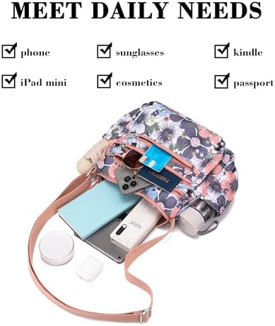 AOCINA Women's Lightweight Multi-Pocket Crossbody Bags for Everyday Use | AOCINA Nylon Messenger Shoulder Handbags for