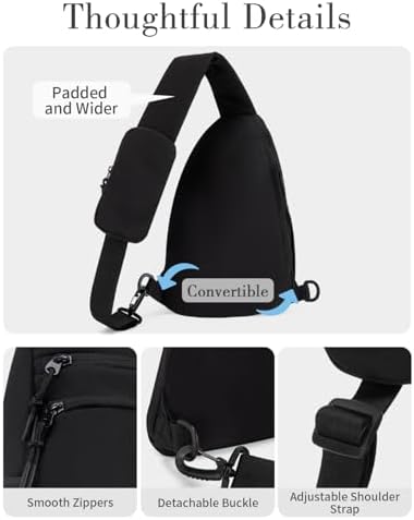 Ecosmile Women Nylon Crossbody Bag Anti-theft RFID Blocking Pocket Adjustable Shoulder Strap