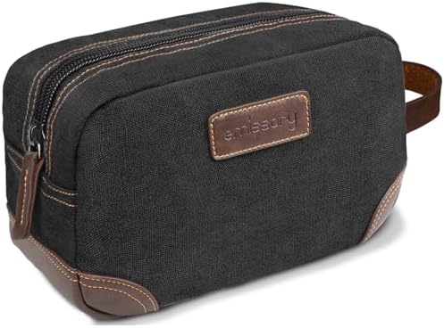 Men's Emissary Water-Resistant Toiletry Bag | Men’s Emissary Canvas Travel Dopp Kit | Men's Emissary Travel Bathroom Ba