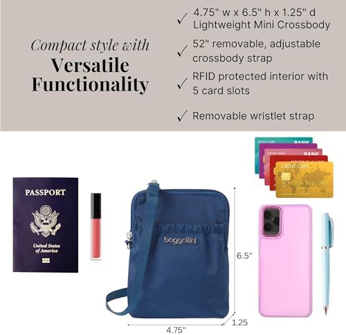 Baggallini Bryant Pouch Small Crossbody Bag for Women - Lightweight Crossbody Pouch - Perfect Phone Purse
