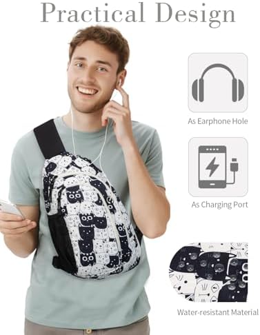 Ecosmile Women Nylon Crossbody Bag Anti-theft RFID Blocking Pocket Adjustable Shoulder Strap