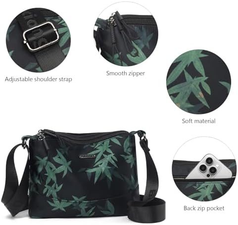 Eslcorri Women Small Shoulder Bag Nylon Simple Zipper Purse Lightweight Casual Mini Bag Eslcorri Women Casual Small Cros