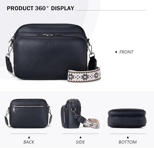 POIUGOYA Trendy Vegan Leather Crossbody Purse for Women, Travel Compatible with Built-in Wallet Medium Size