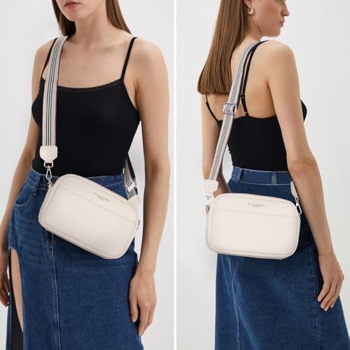 Women Genuine Leather Crossbody Bag for Everyday Use | Trendy Design Wide Strap Crossbody Bag | Camera Crossbody Purs