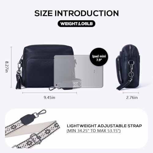 POIUGOYA Trendy Vegan Leather Crossbody Purse for Women, Travel Compatible with Built-in Wallet Medium Size